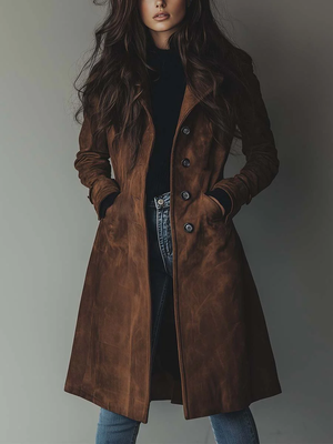 Marlene Vintage Suede Trench Coat