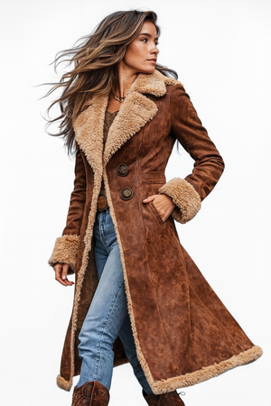 Isabella Vintage Long Faux Fur Coat
