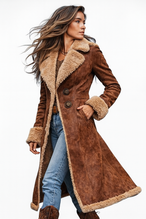 Isabella Vintage Long Faux Fur Coat