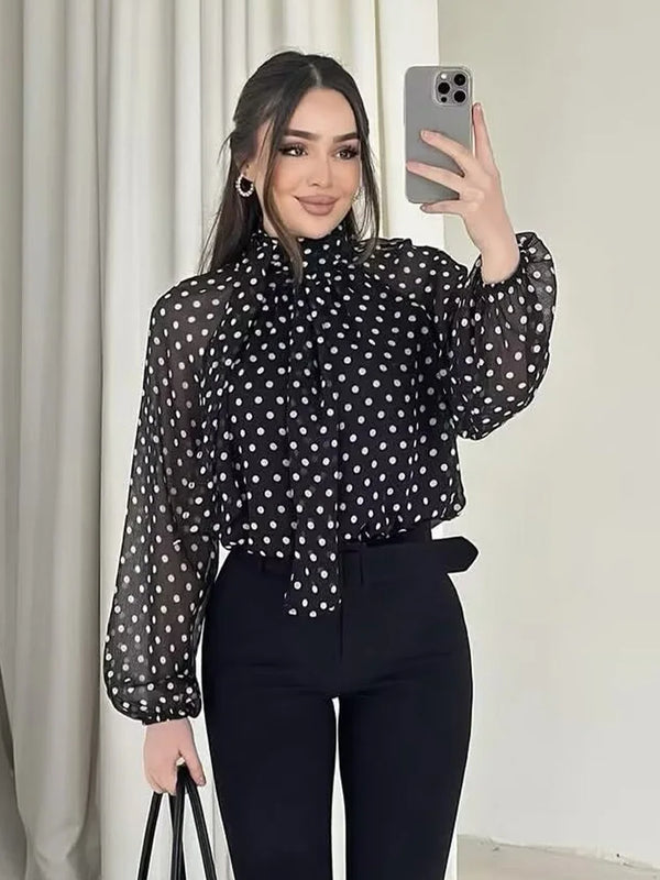 Colette Polka Tie Blouse