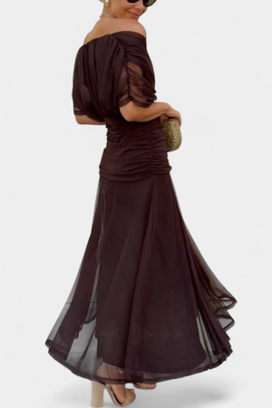 Amélie Blossom Heart-Neck Maxi Dress