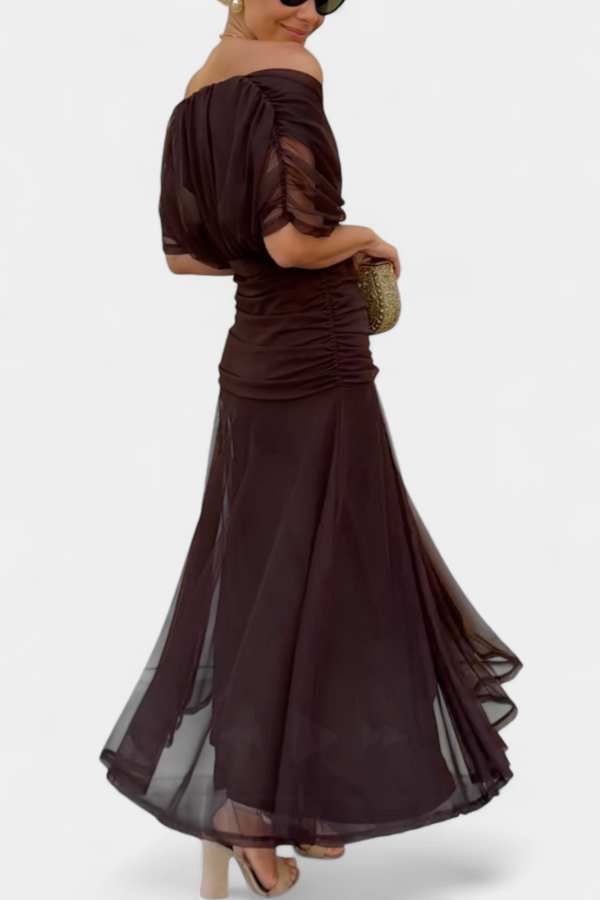 Amélie Blossom Heart-Neck Maxi Dress