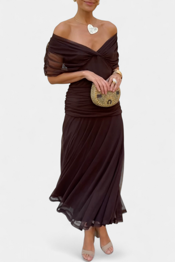 Amélie Blossom Heart-Neck Maxi Dress