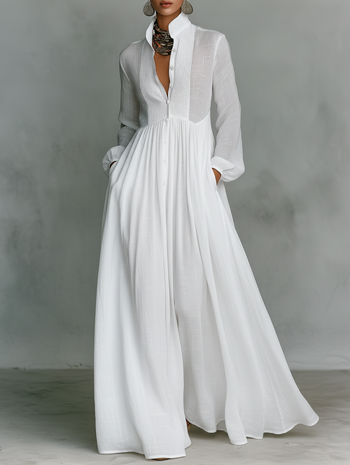 Serena Cotton & Linen Maxi Dress