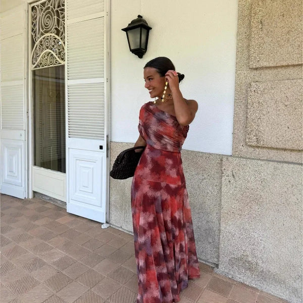 Estelle One-Shoulder Sheath Maxi Dress
