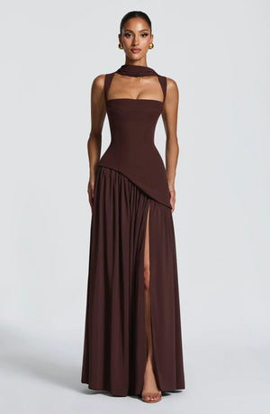 Zafira Sculpt Slit Maxi Dress