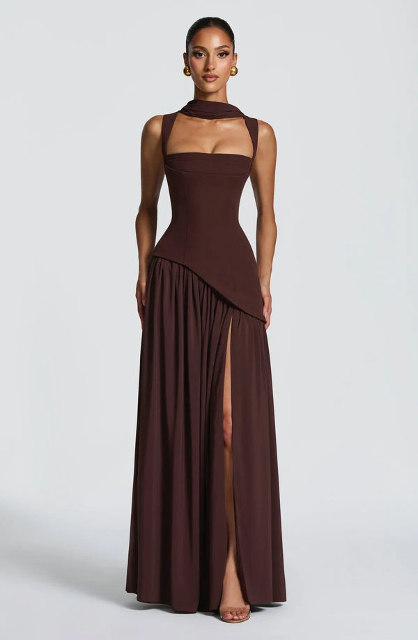 Zafira Sculpt Slit Maxi Dress