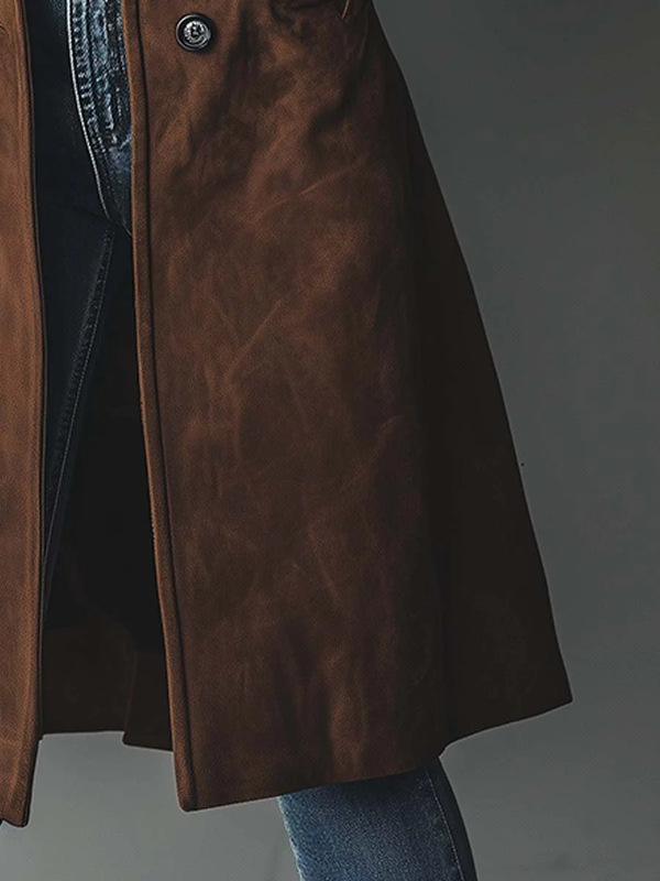 Marlene Vintage Suede Trench Coat