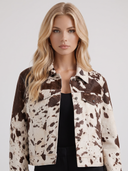 Naomi | Women's Brown Spotted Animal Print Autumn Jacket
