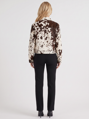 Naomi | Women's Brown Spotted Animal Print Autumn Jacket