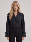Demi | Women's Belted Cropped Utility Trench Coat
