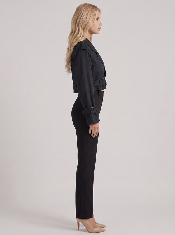 Demi | Women's Belted Cropped Utility Trench Coat