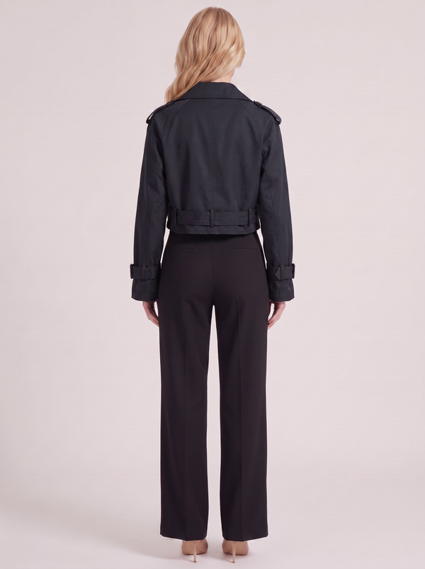 Demi | Women's Belted Cropped Utility Trench Coat