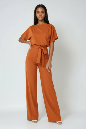 Isla | Women's Wide Leg Waist Tie Jumpsuit