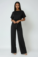 Isla | Women's Wide Leg Waist Tie Jumpsuit