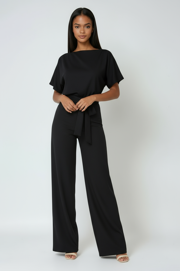 Isla | Women's Wide Leg Waist Tie Jumpsuit