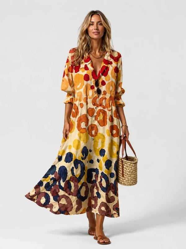Lucie Printed Maxi Shirt Dress