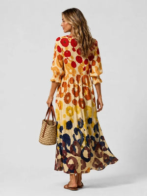 Lucie Printed Maxi Shirt Dress