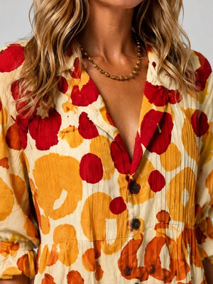 Lucie Printed Maxi Shirt Dress