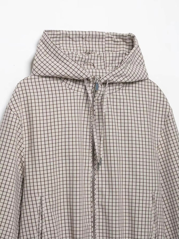 Daniela | Women's Plaid Hooded Cropped Jacket