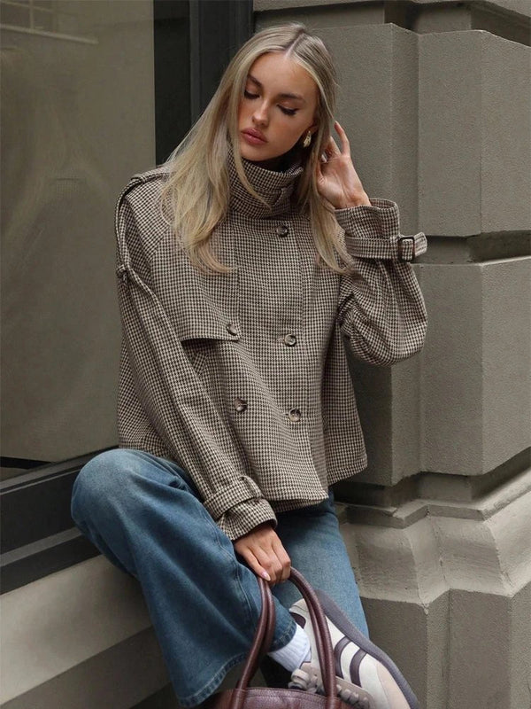 Denise | Women's Houndstooth Plaid Casual Jacket