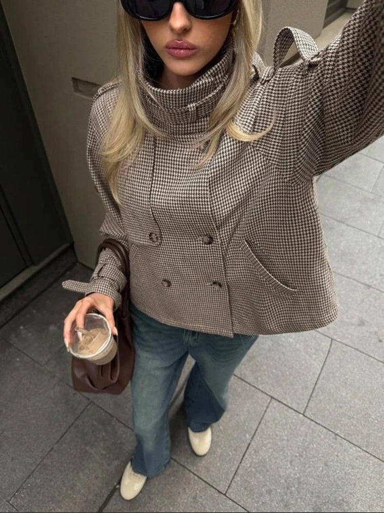 Denise | Women's Houndstooth Plaid Casual Jacket