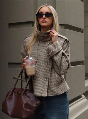 Denise | Women's Houndstooth Plaid Casual Jacket