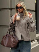 Denise | Women's Houndstooth Plaid Casual Jacket