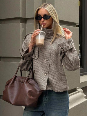 Denise | Women's Houndstooth Plaid Casual Jacket