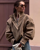 Linda | Women's Faux Suede Zip Jacket