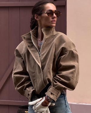 Linda | Women's Faux Suede Zip Jacket