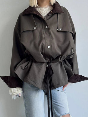 Rebecca | Women's Contrast Collar Windbreaker Jacket