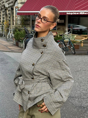 Rose | Women's Classic Plaid Belted Trench Coat