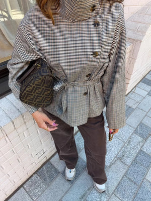 Rose | Women's Classic Plaid Belted Trench Coat
