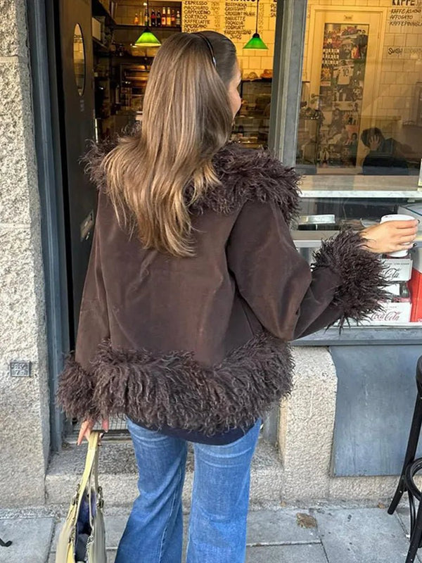 Daisy | Women's Open-Front Plush Faux Fur Coat