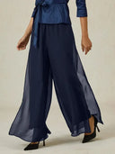 Elise Chiffon Overlay Wide Leg Trousers