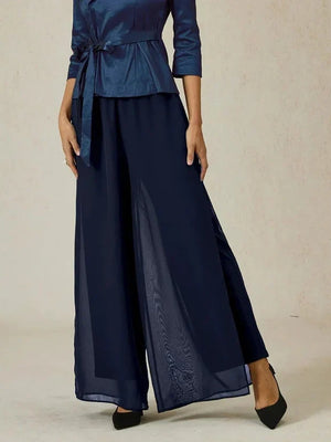 Elise Chiffon Overlay Wide Leg Trousers