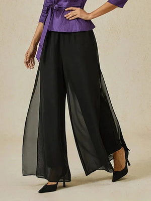Elise Chiffon Overlay Wide Leg Trousers