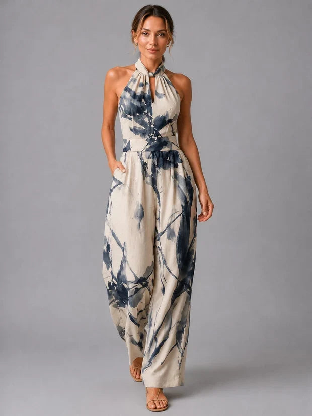 Nadine Wide Leg Halterneck Jumpsuit