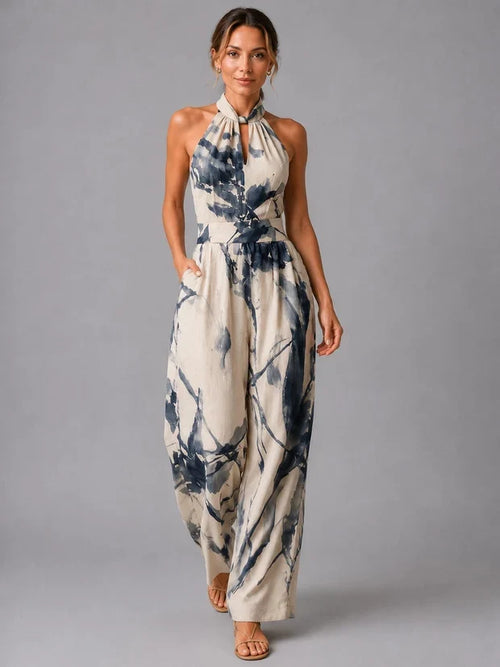 Nadine Wide Leg Halterneck Jumpsuit