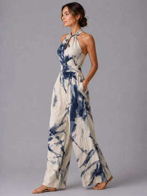 Nadine Wide Leg Halterneck Jumpsuit
