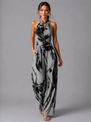 Nadine Wide Leg Halterneck Jumpsuit
