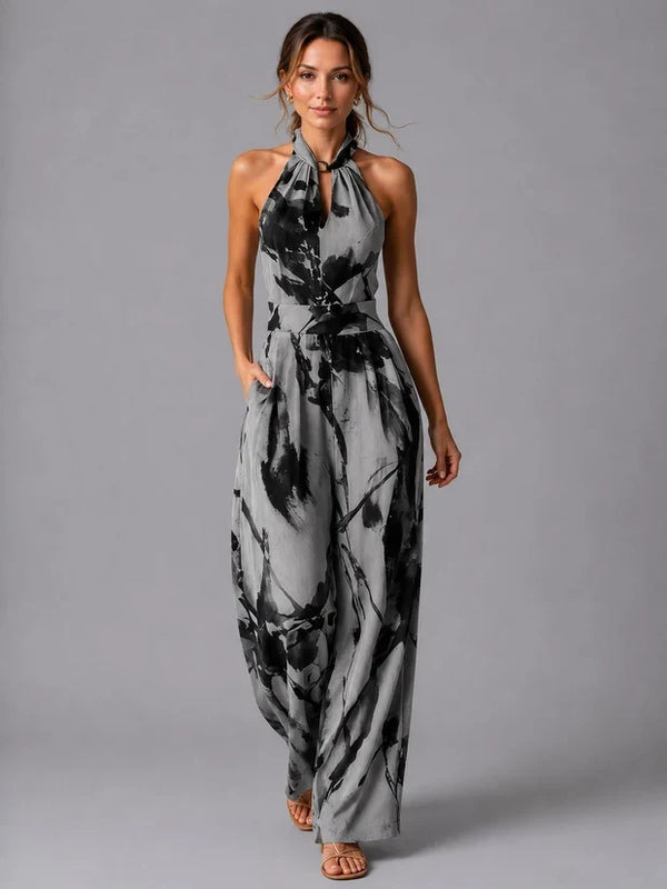 Nadine Wide Leg Halterneck Jumpsuit