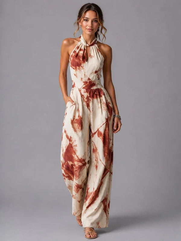 Nadine Wide Leg Halterneck Jumpsuit
