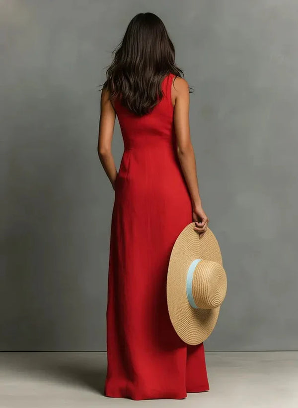 Odile Sleeveless Maxi Shirt Dress